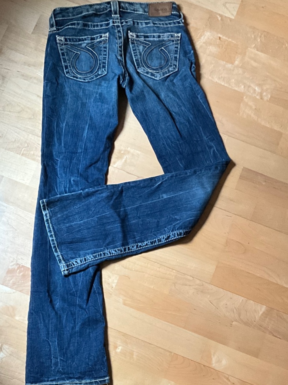 Big Star Women’s Blue Boot Cut Jeans with Signature Pocket Stitching